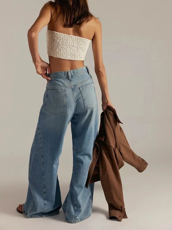 Free People We The Free Eden High Slouchy Flare Jeans NWT 27 Fast Forward - Picture 4 of 11